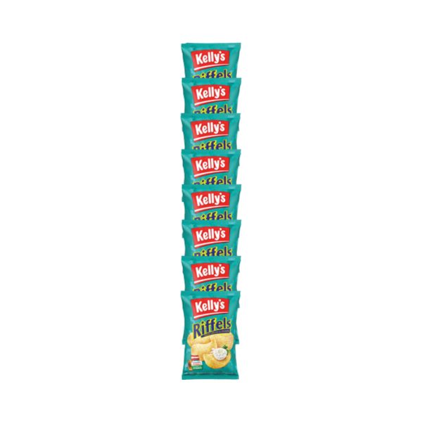 Kellys Riffels Sour Cream und Onion, 1 Streifen 8 Pkg. a 35 g